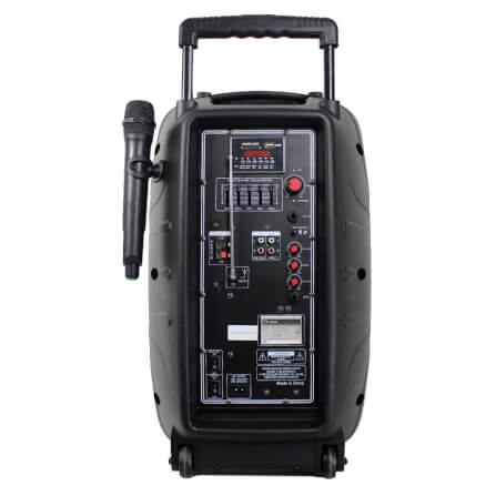 ลำโพงบลูทูธ 15 นิ้ว แถมไมค์ไร้สาย McRock รุ่น DHT-730DF(A15) พร้อมแบตเตอรี่และล้อลาก_8